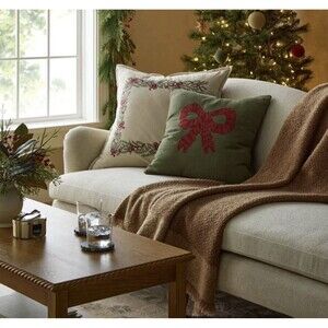 30" Tonal Woven Boucle Throw Blanket Tan - Threshold designed with Studio McGee